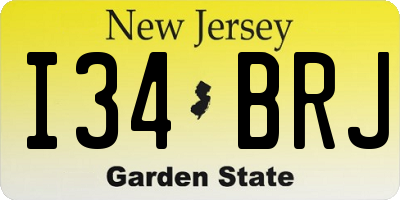 NJ license plate I34BRJ