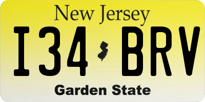 NJ license plate I34BRV