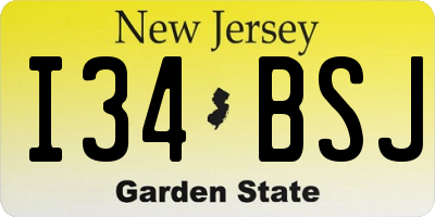 NJ license plate I34BSJ