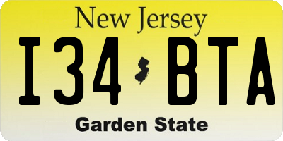 NJ license plate I34BTA