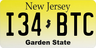 NJ license plate I34BTC