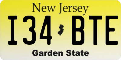 NJ license plate I34BTE