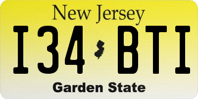 NJ license plate I34BTI