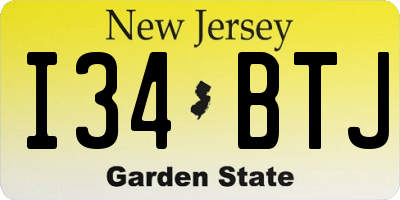 NJ license plate I34BTJ