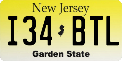 NJ license plate I34BTL