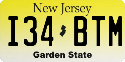 NJ license plate I34BTM