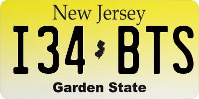 NJ license plate I34BTS