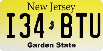 NJ license plate I34BTU