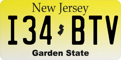 NJ license plate I34BTV