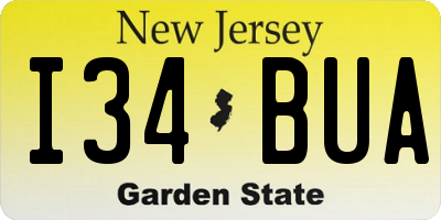 NJ license plate I34BUA