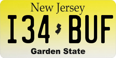 NJ license plate I34BUF