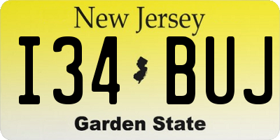 NJ license plate I34BUJ