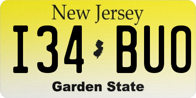 NJ license plate I34BUO