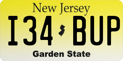 NJ license plate I34BUP
