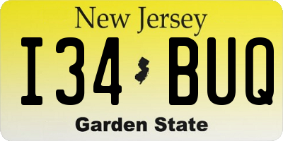 NJ license plate I34BUQ
