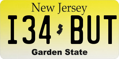 NJ license plate I34BUT