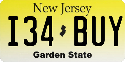 NJ license plate I34BUY