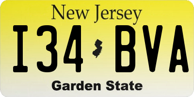 NJ license plate I34BVA