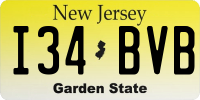 NJ license plate I34BVB