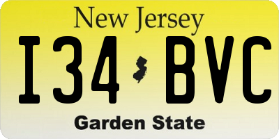 NJ license plate I34BVC