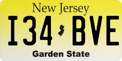 NJ license plate I34BVE