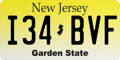 NJ license plate I34BVF
