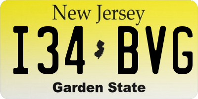 NJ license plate I34BVG