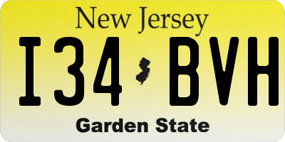 NJ license plate I34BVH