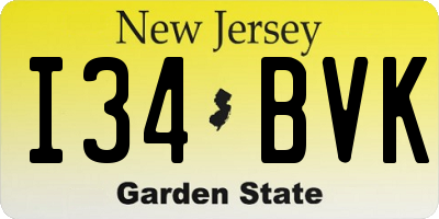 NJ license plate I34BVK