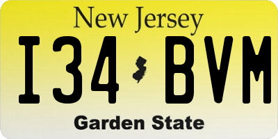 NJ license plate I34BVM