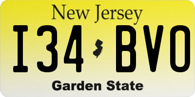 NJ license plate I34BVO