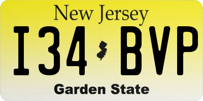 NJ license plate I34BVP