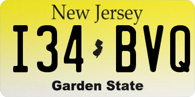 NJ license plate I34BVQ