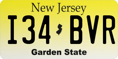NJ license plate I34BVR