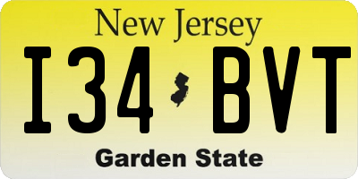 NJ license plate I34BVT