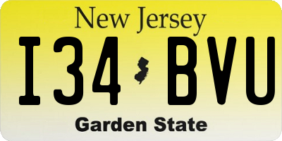 NJ license plate I34BVU
