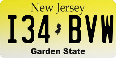 NJ license plate I34BVW