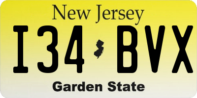 NJ license plate I34BVX