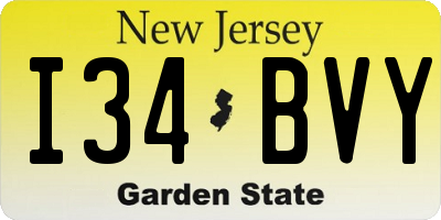 NJ license plate I34BVY