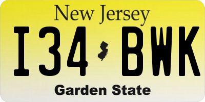 NJ license plate I34BWK