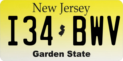 NJ license plate I34BWV