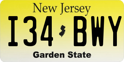 NJ license plate I34BWY