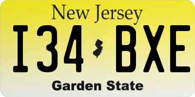 NJ license plate I34BXE