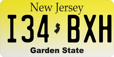 NJ license plate I34BXH