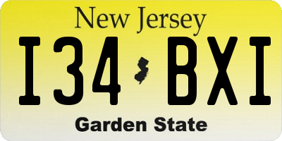 NJ license plate I34BXI