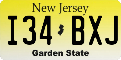 NJ license plate I34BXJ