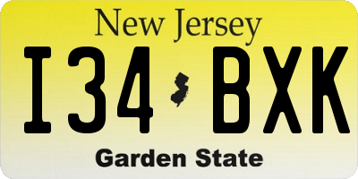 NJ license plate I34BXK