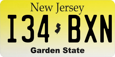 NJ license plate I34BXN