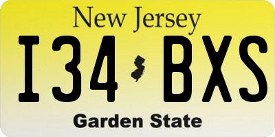 NJ license plate I34BXS