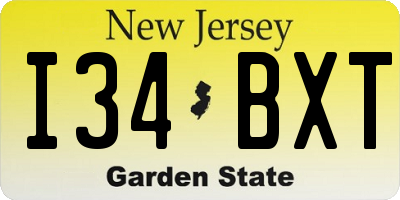 NJ license plate I34BXT